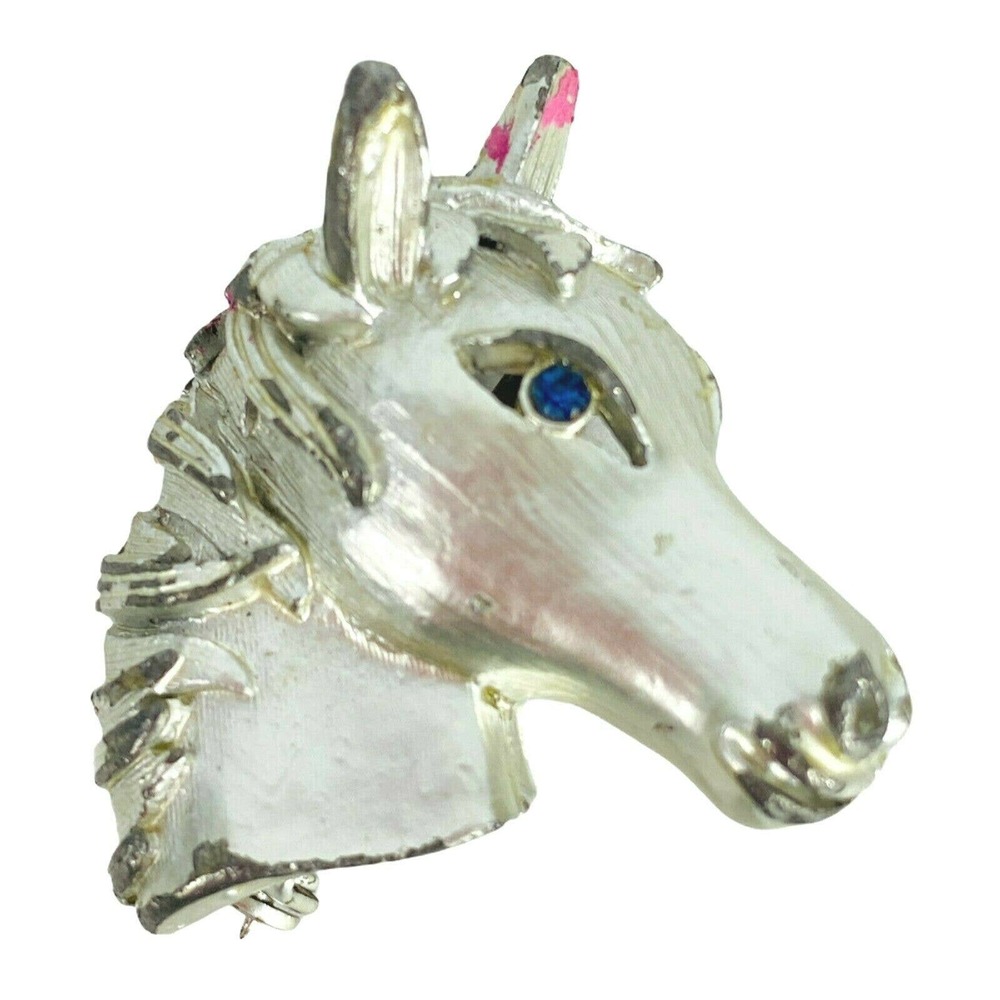 Horse Horses Animals Pin Brooch Cute‎ Silver Tone